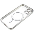 Θήκη για iPhone 14, Electro MagSafe, ασημένια + Γυαλί για την οθόνη