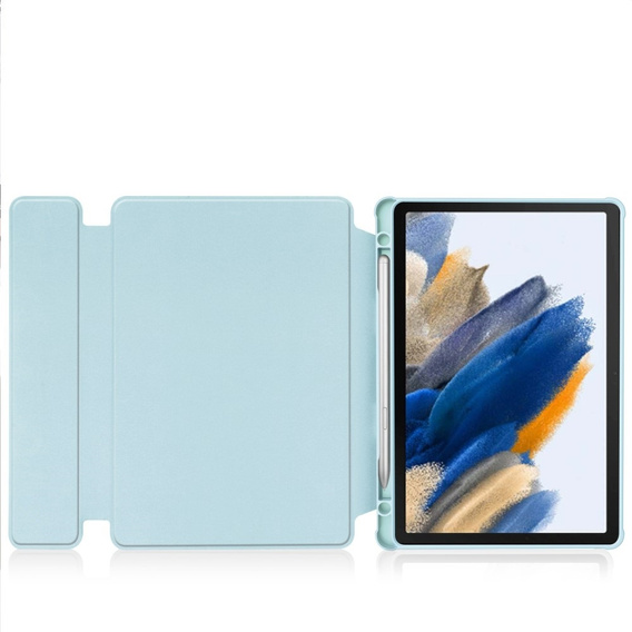 Θήκη πληκτρολογίου για Samsung Galaxy Tab A9+, Rotary 360° Leather, γαλάζια