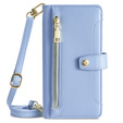 Θήκη με πτερύγιο για Motorola Moto G54 5G, Wallet Zipper Pocket, μπλε