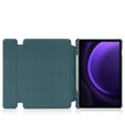 Θήκη πληκτρολογίου για Samsung Galaxy Tab S9 FE+ Plus, Rotary 360° Leather, σκούρα πράσινη