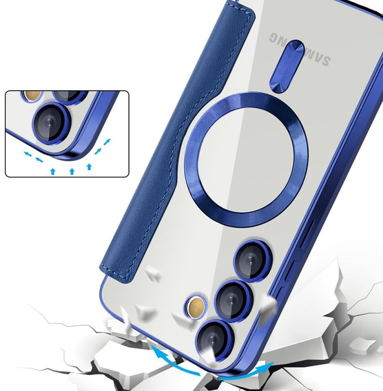 Θήκη με πτερύγιο για Samsung Galaxy S25 FE, RFID Wallet MagSafe CamShield, σκούρο μπλε