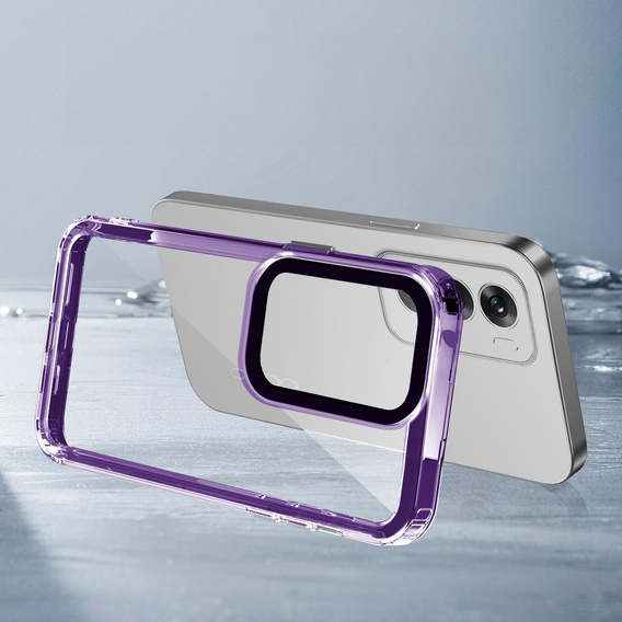 Θήκη για Oppo Reno 12 Pro, Fusion Hybrid, διαφανής / βιολετί