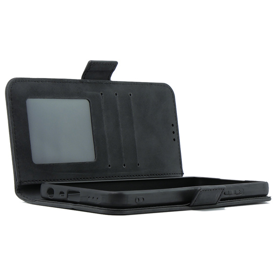 Θήκη με πτερύγιο για Oppo A38 4G / Oppo A18 4G, Card Slot, μαύρη
