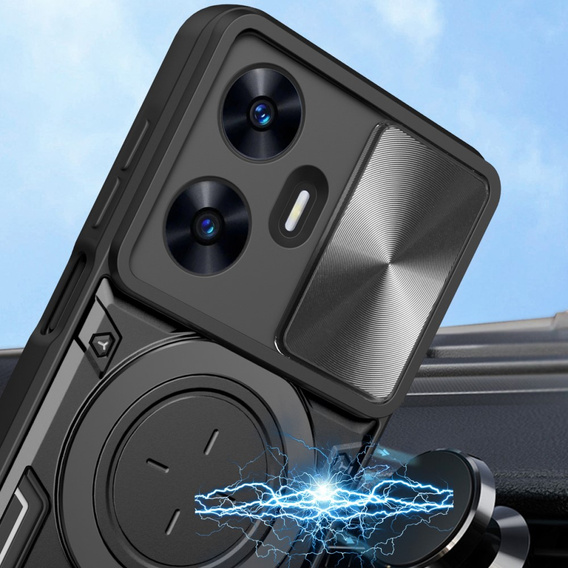 Θωρακισμένη θήκη για Realme C55, CamShield Slide, μαύρη
