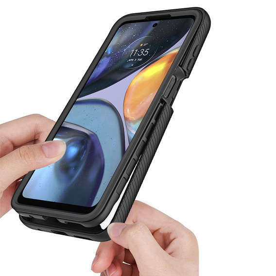 Θήκη για Motorola Moto G22, Shockproof, με μεμβράνη, μπλε