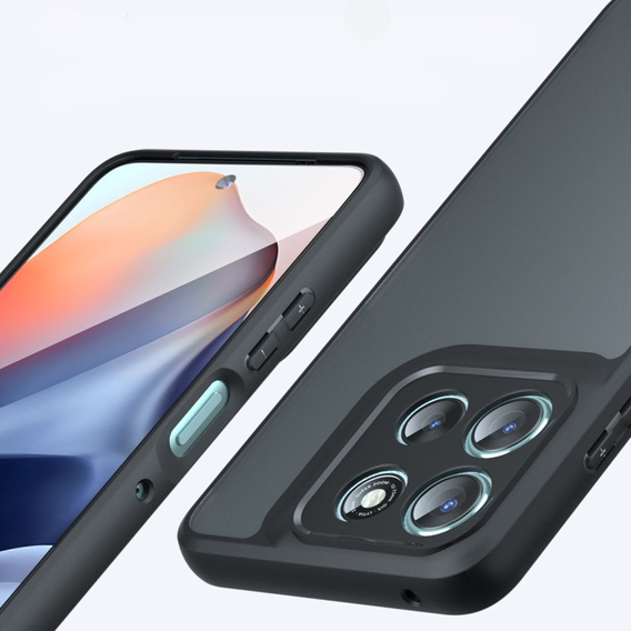 Θήκη για Xiaomi Redmi 15 5G / 4G, με προστασία κάμερας, διάφανη με μαύρες πλευρές