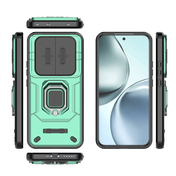 Θήκη για Realme 14 Pro+ 5G, CamShield Slide, πράσινη