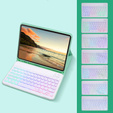 Θήκη με φωτιζόμενο πληκτρολόγιο bluetooth για iPad 10.9 2022 (10 gen.), πράσινη
