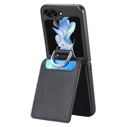 Θήκη για Samsung Galaxy Z Flip7 FE / Z Flip6, Card Slot Ring Case, μαύρη