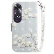 Θήκη με πτερύγιο για Oppo A60, Wallet, Magnolia Flowers γκρι