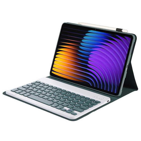 Θήκη με πληκτρολόγιο bluetooth για Xiaomi Pad 7 / 7 Pro, πράσινο