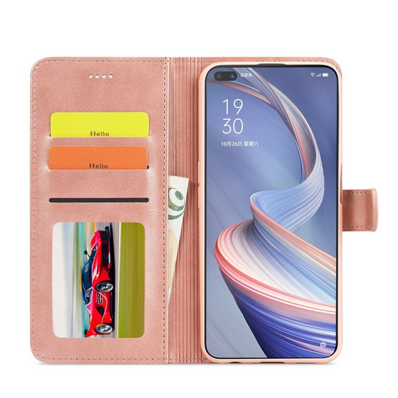 Θήκη με πτερύγιο για Oppo Reno 4 Z 5G, LC.IMEEKE, ροζ rose gold