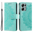 Θήκη με πτερύγιο για Xiaomi Redmi Note 13 Pro 4G, Mandala, πράσινη
