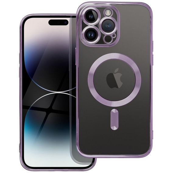 Θήκη για iPhone 16 Pro Max, Electro MagSafe, μωβ + Γυαλί για την οθόνη