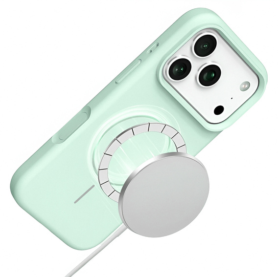 Θήκη σιλικόνης για iPhone 17 Pro, για MagSafe, αντικραδασμική, πράσινη