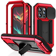 Θήκη για iPhone 15 Pro, R-JUST CamShield Slide, θωρακισμένη, κόκκινη / μαύρη