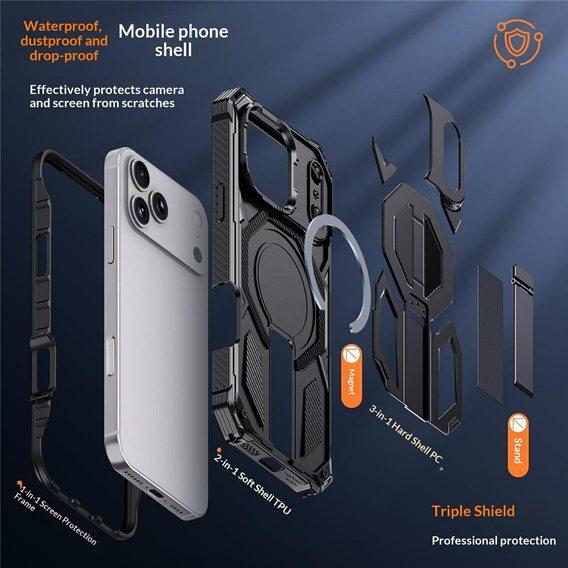 Προστατευτική θήκη με βάση συμβατή με MagSafe για iPhone 17 Pro