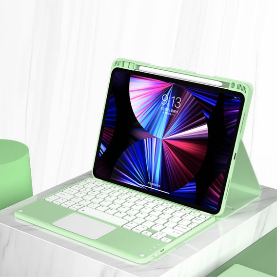 Θήκη + πληκτρολόγιο iPad Air 10.9 4 2020 / 5 2022, Touchpad, πράσινη