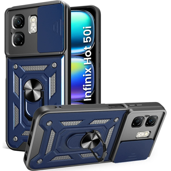 Θήκη για Infinix Hot 50i 4G, CamShield Slide, μπλε