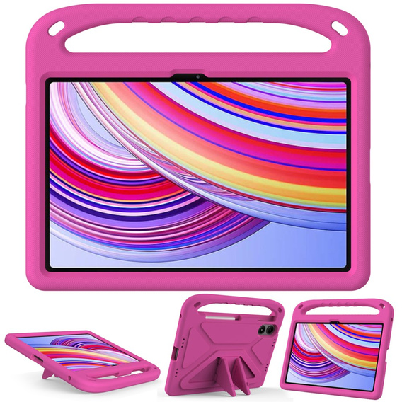 θήκη για παιδιά για Xiaomi Redmi Pad Pro / Xiaomi Poco Pad, με λαβή, ροζ