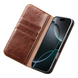 QIALINO Γνήσια θήκη από δέρμα αγελάδας για iPhone 17 Pro Max, καφέ