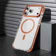 Θωρακισμένη θήκη για MagSafe διαφανή με πορτοκαλί πλευρές για iPhone 17 Pro Max