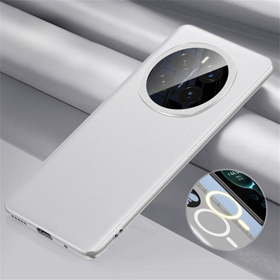 Θήκη για Honor Magic 7 Pro 5G, Leather Hybrid MagSafe, γκρι
