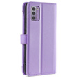 Θήκη με πτερύγιο για Nokia G42, Wallet Zipper Pocket, μωβ