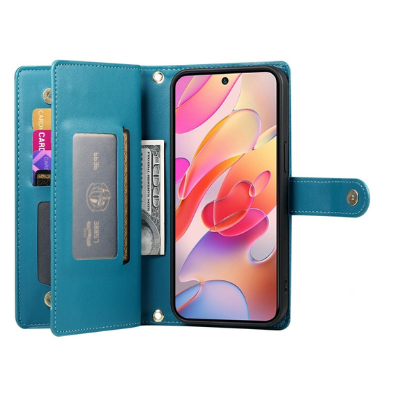 Θήκη με πτερύγιο για Samsung Galaxy A56 5G, Wallet Zipper Pocket, μπλε