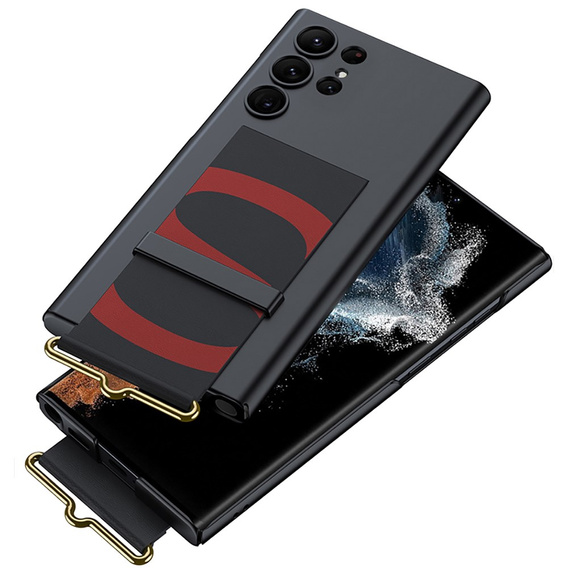Θήκη για Samsung Galaxy S23 Ultra, GKK Strap Case, μαύρη