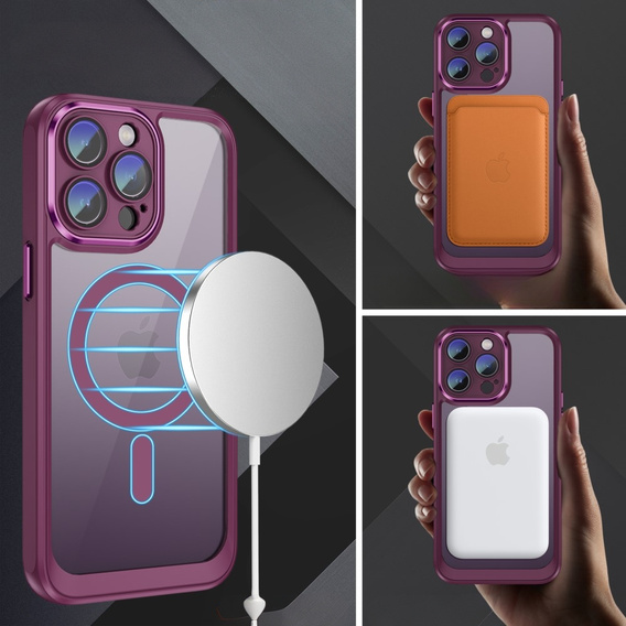 Θήκη για iPhone 14 Pro, ERBORD Impact Guard, MagSafe, μπορντό