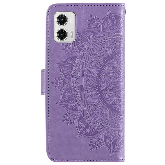 Θήκη με πτερύγιο για Motorola Moto G73 5G, Mandala Flower, μωβ