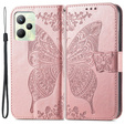 Θήκη με πτερύγιο για Realme C35, Butterfly, ροζ