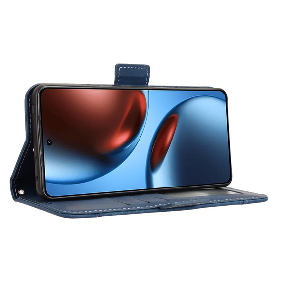Θήκη με πτερύγιο για Realme GT 7 / 7T, Card Slot, σκούρο μπλε