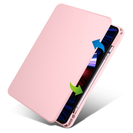 Θήκη για iPad Pro 11" 2022/2021/2020 (4/3/2 gen.), με υποδοχή γραφίδας, περιστρεφόμενη κατά 360°, ροζ