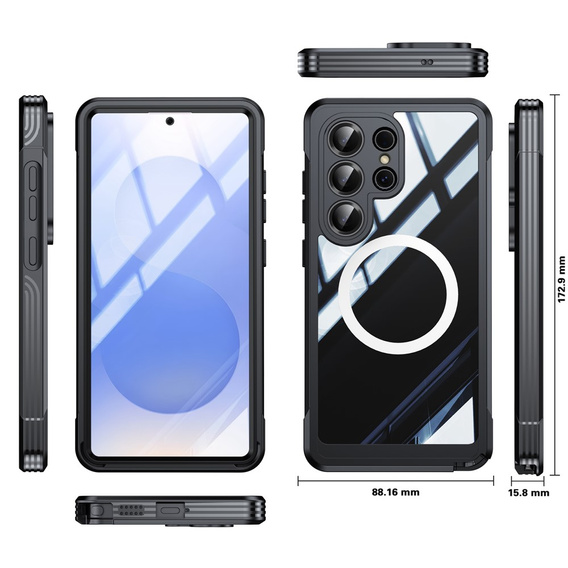 Θήκη Shockproof με γυαλί, για MagSafe για Samsung Galaxy S26 Ultra