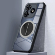 Θήκη για Realme C63, με μαγνητική πλάκα, διαφανής / μαύρη