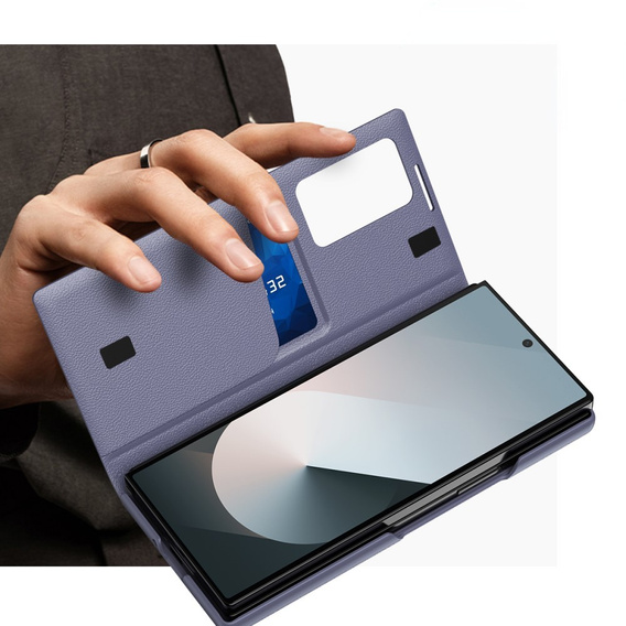 Αναδιπλούμενη θήκη για Samsung Z Fold5 5G, Smart View Wallet, λεβάντας