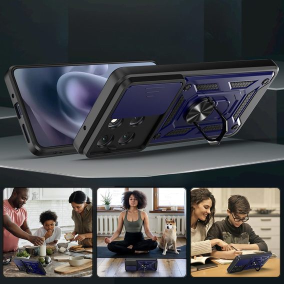 Θήκη για Motorola Moto G86 5G, CamShield Slide, μπλε