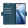 Θήκη για Realme 12 Pro 5G / 12 Pro+ 5G, ERBORD Glossy Litchi, πορτοφόλι με πτερύγιο, μπλε