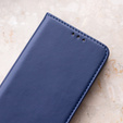 Θήκη με πτερύγιο για Oppo Reno 11F 5G, Smart Magnetic, σκούρο μπλε + γυαλί 9H 