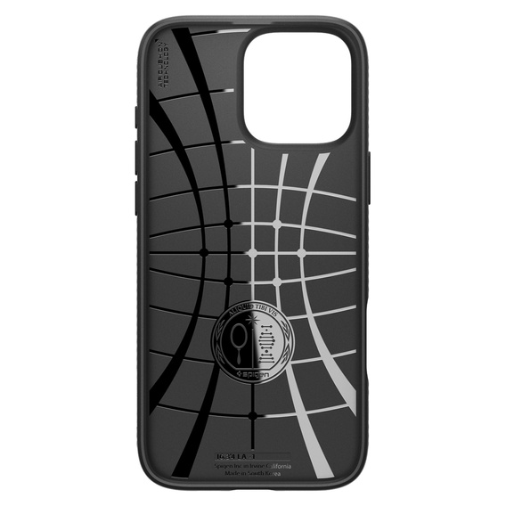 θήκη Spigen για iPhone 16 Pro, Liquid Air, μαύρη + μετριασμένο γυαλί 9H
