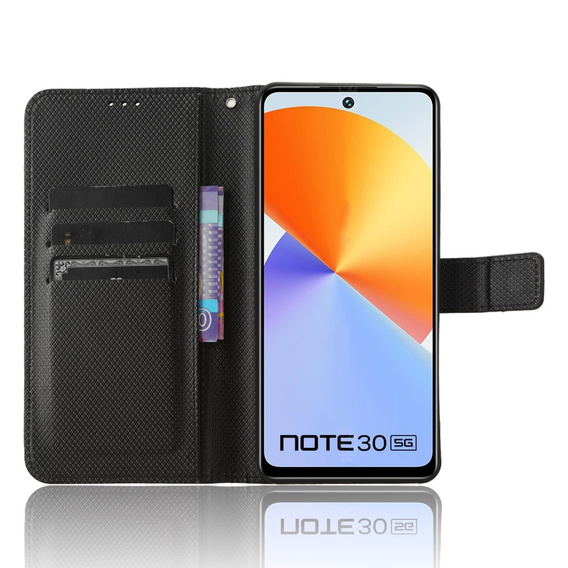 Θήκη με πτερύγιο για Infinix Note 30 5G, Wallet Smart Magnet, μαύρη