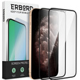 2x Μετριασμένο γυαλί για iPhone 12/12 Pro, ERBORD 3D πλήρης οθόνη