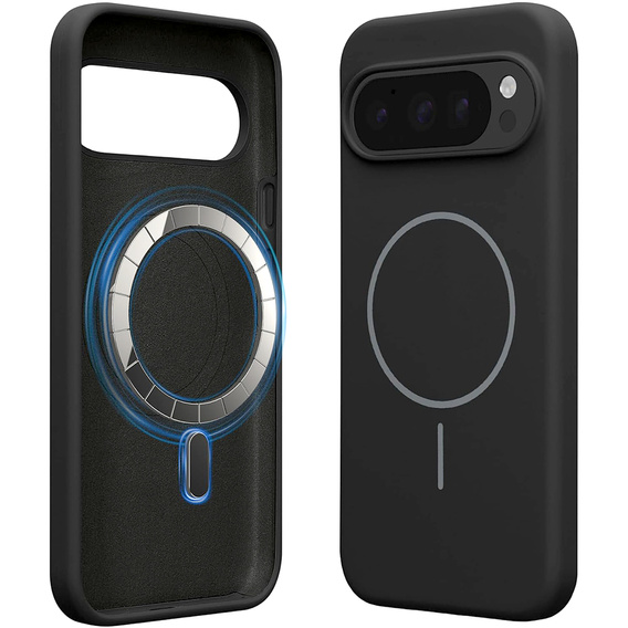 Θήκη σιλικόνης για Google Pixel 10 Pro XL, για MagSafe, μαύρο