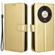 Θήκη με πτερύγιο για Honor Magic 6 Lite 5G, Crazy Horse Wallet, χρυσή