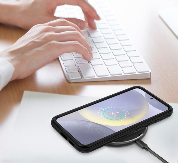 Θήκη για Samsung Galaxy S24, Shockproof, με μεμβράνη, μαύρη