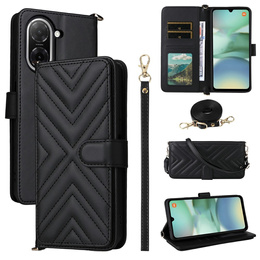 Θήκη με πτερύγιο για Xiaomi Redmi A5, Crossbody Leather Wallet, μαύρη