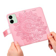 Θήκη με πτερύγιο για Xiaomi Redmi 13C / Poco C65, Mandala Flower, ροζ