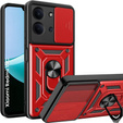Θωρακισμένη θήκη για Xiaomi Redmi 15C 4G/LTE, με προστασία κάμερας, με βάση, κόκκινο